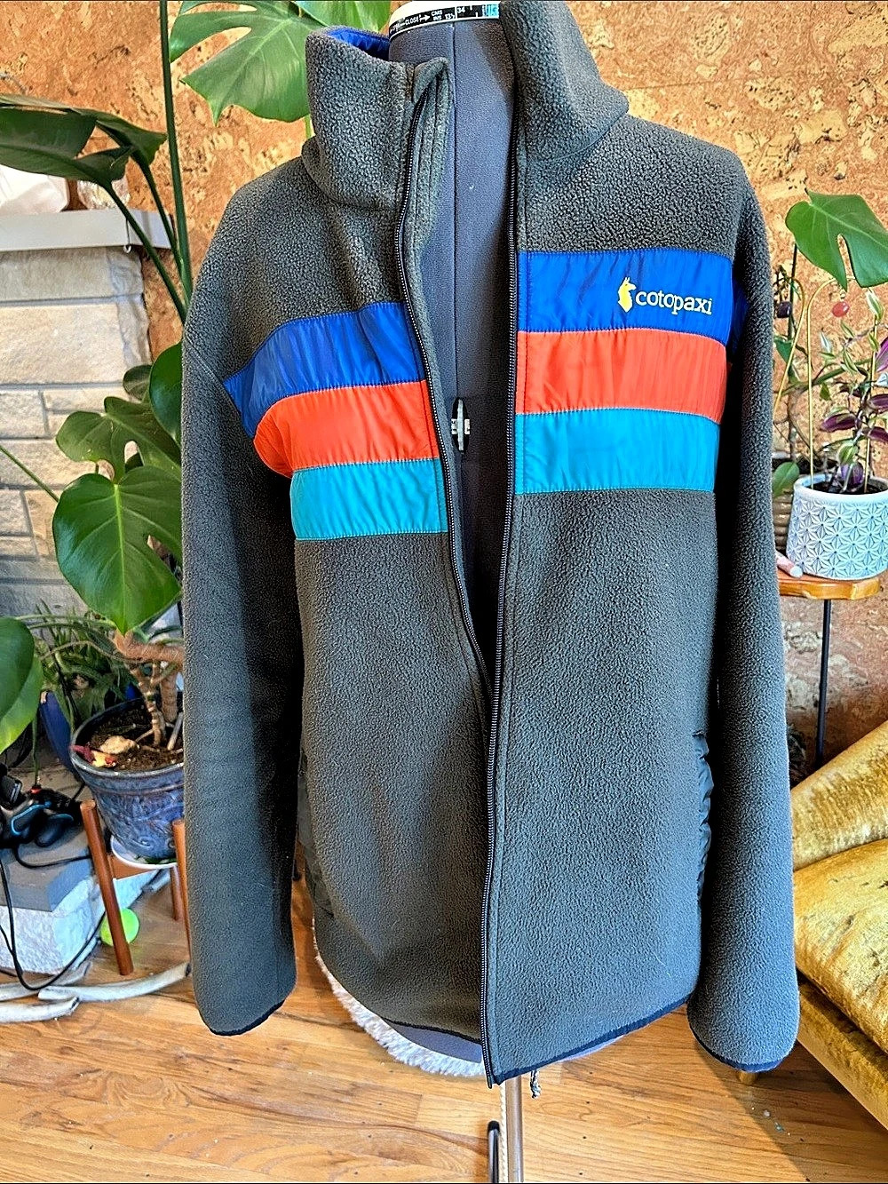 Cotopaxi Teca Full-Zip Fleece Jacket Color Block Gray & Blue Size Medium
